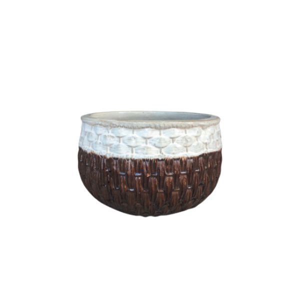 Cesta Bassa Bianca-Marrone